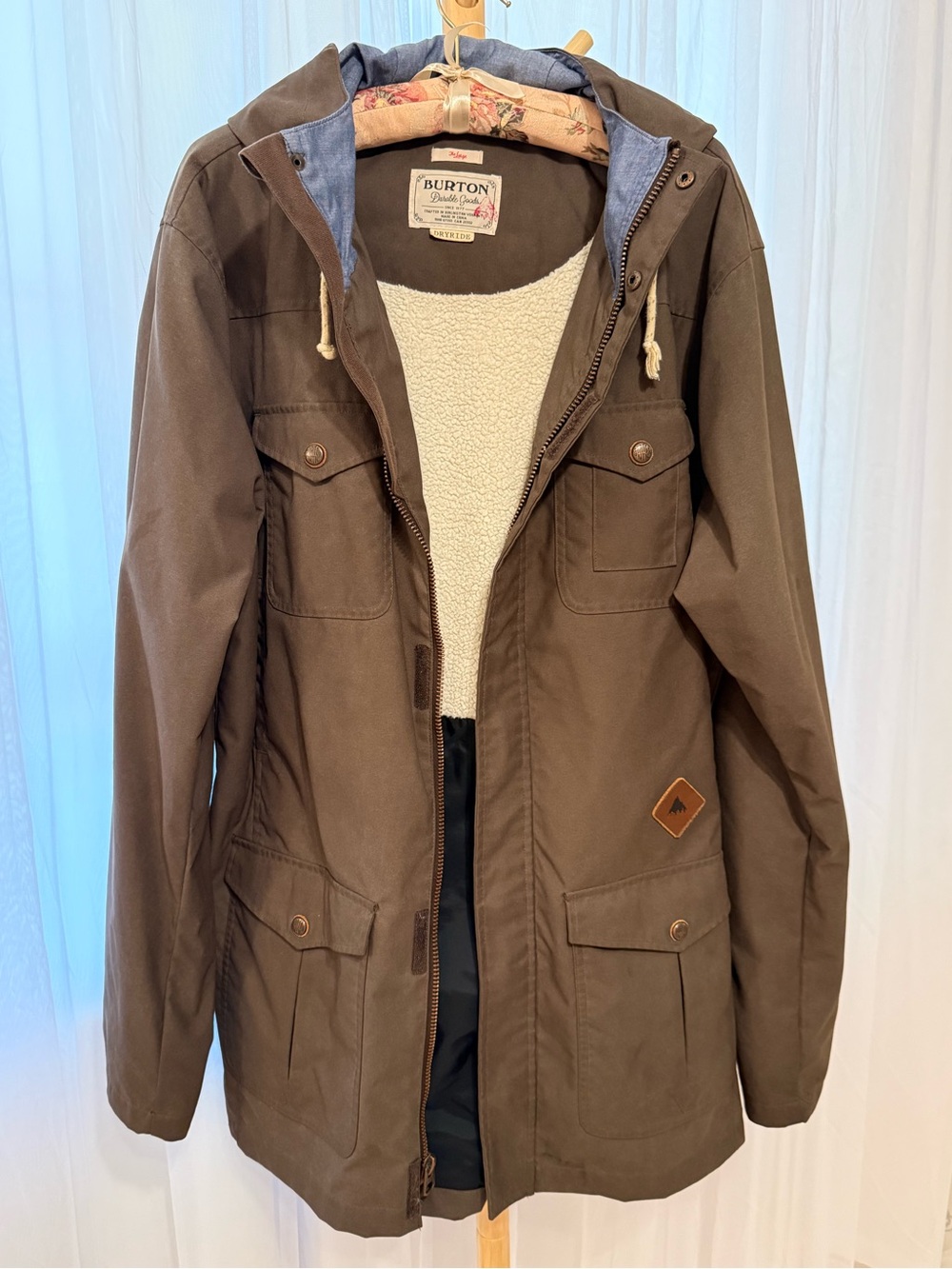 Burton Durable Goods DRYRIDE Mens SZ LARGE Hooded Jacket Coat SNOWBOARD Full Zip